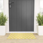 Midcentury Modern Atomic Starburst Pattern in Soft Yellow Welcome Mat Gallery Image 3
