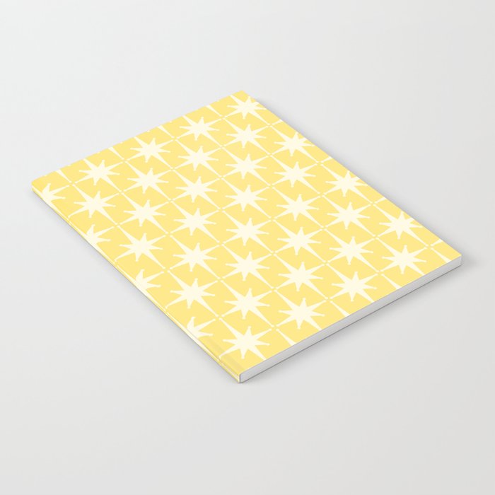 Midcentury Modern Atomic Starburst Pattern in Soft Yellow Notebook Gallery Image 1