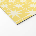 Midcentury Modern Atomic Starburst Pattern in Soft Yellow Welcome Mat Gallery Image 2