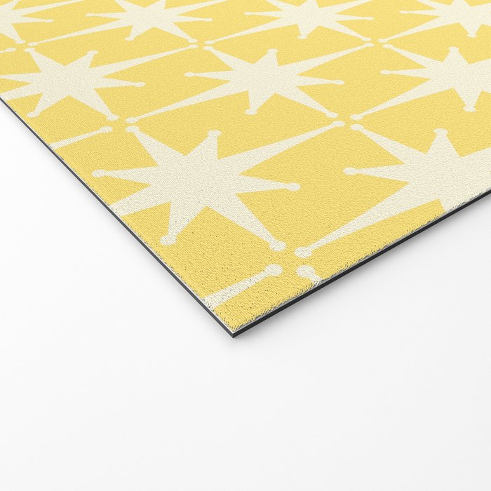 Midcentury Modern Atomic Starburst Pattern in Soft Yellow Welcome Mat Gallery Image 2