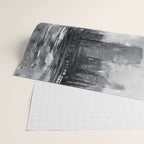 Seattle Skyline Painting Watercolor Black and White Space Needle Wrapping Paper Gallery Image 2