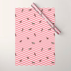 Pink Check Horses  Pattern Wrapping Paper Gallery Image 1