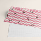 Pink Check Horses  Pattern Wrapping Paper Gallery Image 2