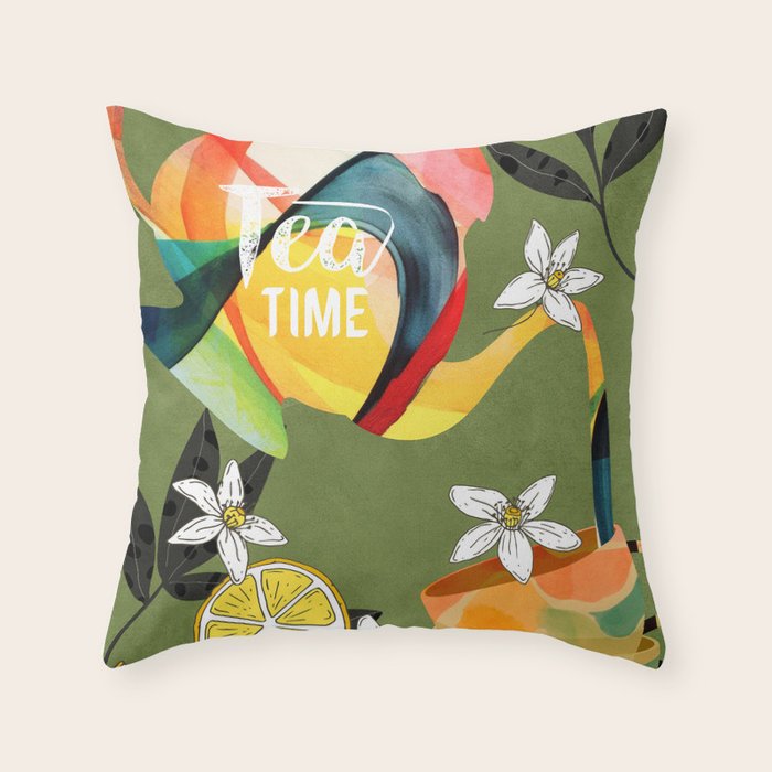 Tea Time 5 Throw Pillow Gallery Image 6
