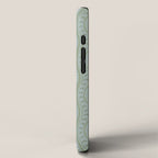 Wavy lines and tiny blooms - dusty mint sage green and cream stripes pattern iPhone Case Gallery Image 2