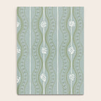 Wavy lines and tiny blooms - dusty mint sage green and cream stripes pattern Notebook Gallery Image 4
