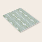 Wavy lines and tiny blooms - dusty mint sage green and cream stripes pattern Notebook Gallery Image 2