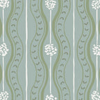Wavy lines and tiny blooms - dusty mint sage green and cream stripes pattern Coffee Mug Gallery Image 2