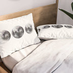 Moon phases watercolor painting Pillow Sham Gallery Image 2