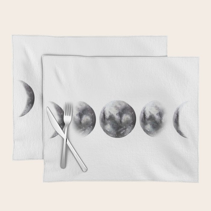 Moon phases watercolor painting Placemat Gallery Image 1