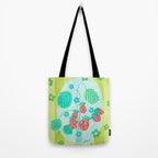 Sweet Strawberry Plant Friends in Lime & Pink Tote Bag Gallery Image 2