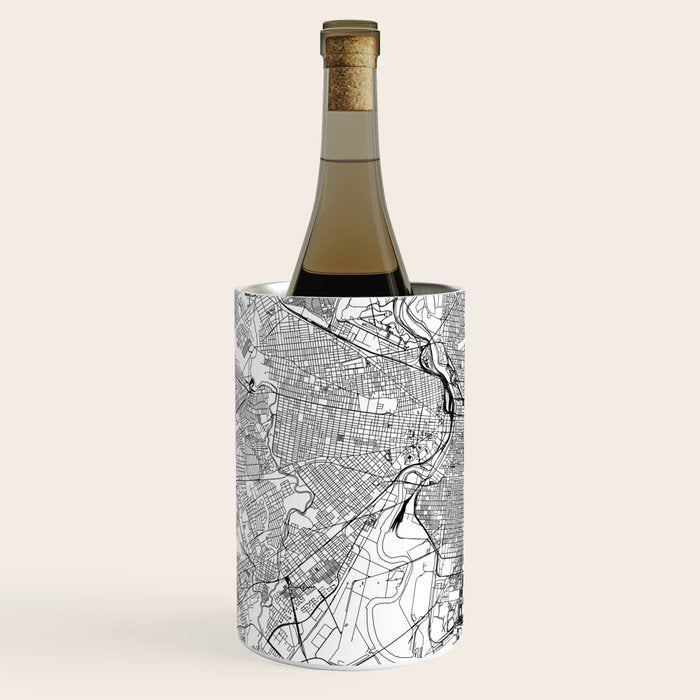 Philadelphia White Map Wine Chiller Gallery Image 2