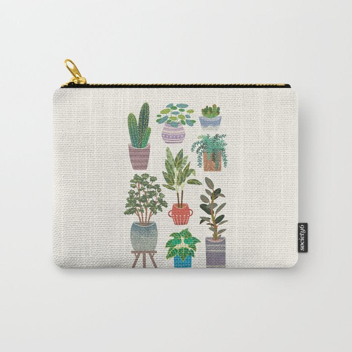 Art print of love for plants on a Ivory background Carry All Pouch Gallery Image 1