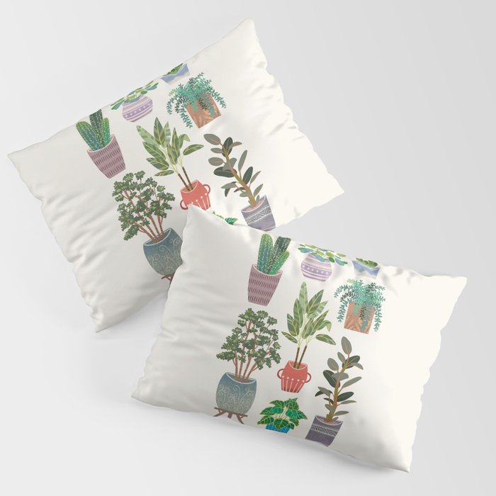 Art print of love for plants on a Ivory background Pillow Sham Gallery Image 3
