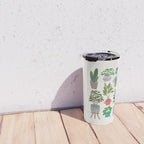Art print of love for plants on a Ivory background Travel Mug Gallery Image 4