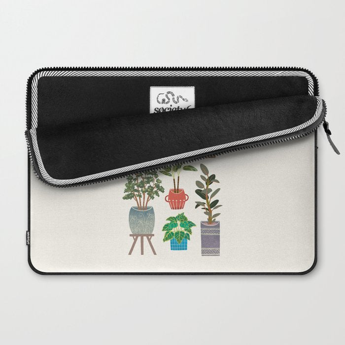 Art print of love for plants on a Ivory background Laptop Sleeve Gallery Image 2