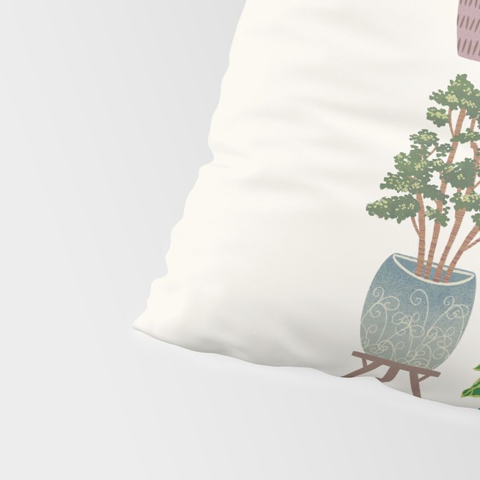 Art print of love for plants on a Ivory background Pillow Sham Gallery Image 4