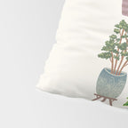 Art print of love for plants on a Ivory background Pillow Sham Gallery Image 4