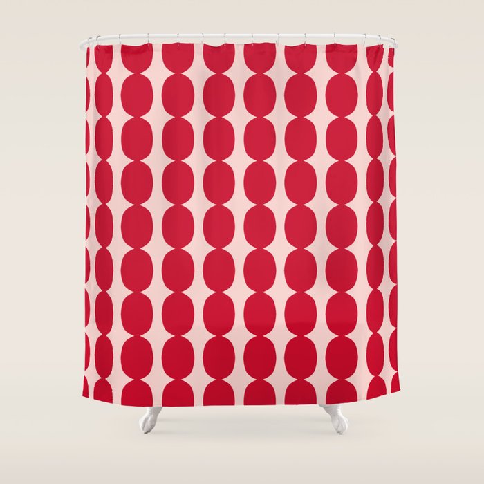 Cherry and Strawberry Cream Puff Bubble Chain Shower Curtain Gallery Image 1