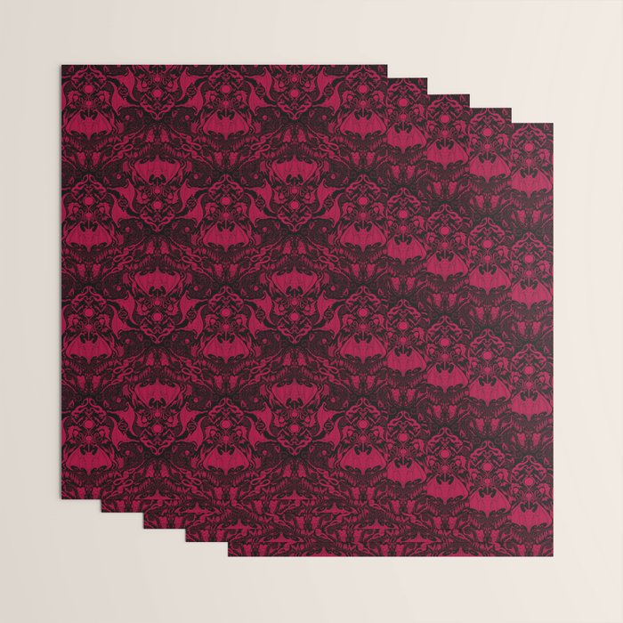 Bats and Beasts - Blood Red Wrapping Paper Gallery Image 3