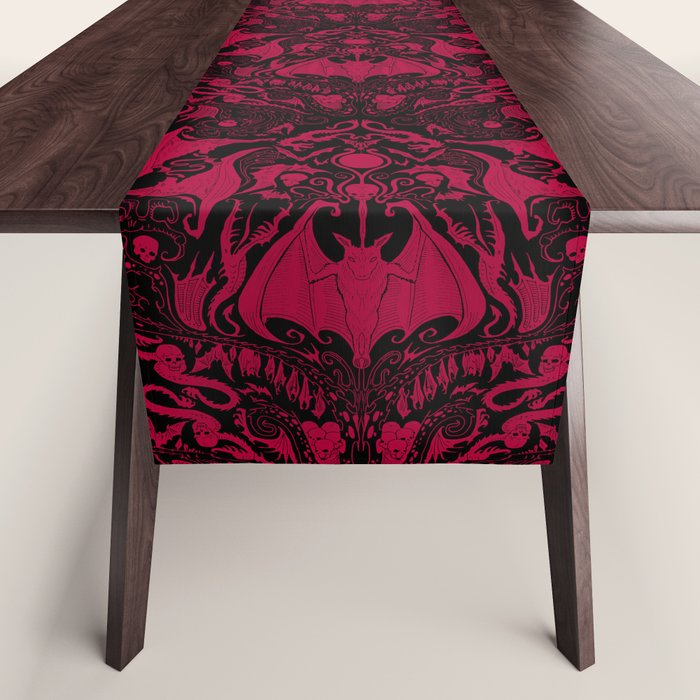 Bats and Beasts - Blood Red Table Runner Gallery Image 1