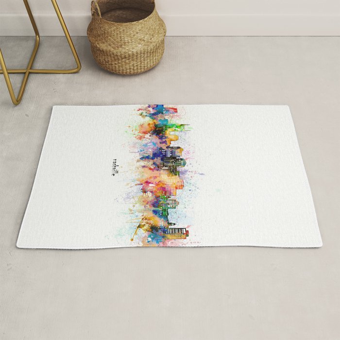 nashville skyline artistic Rug