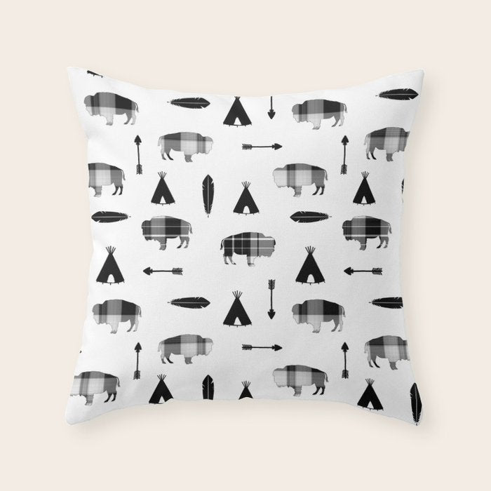 Buffalo Tribe Throw Pillow Gallery Image 6