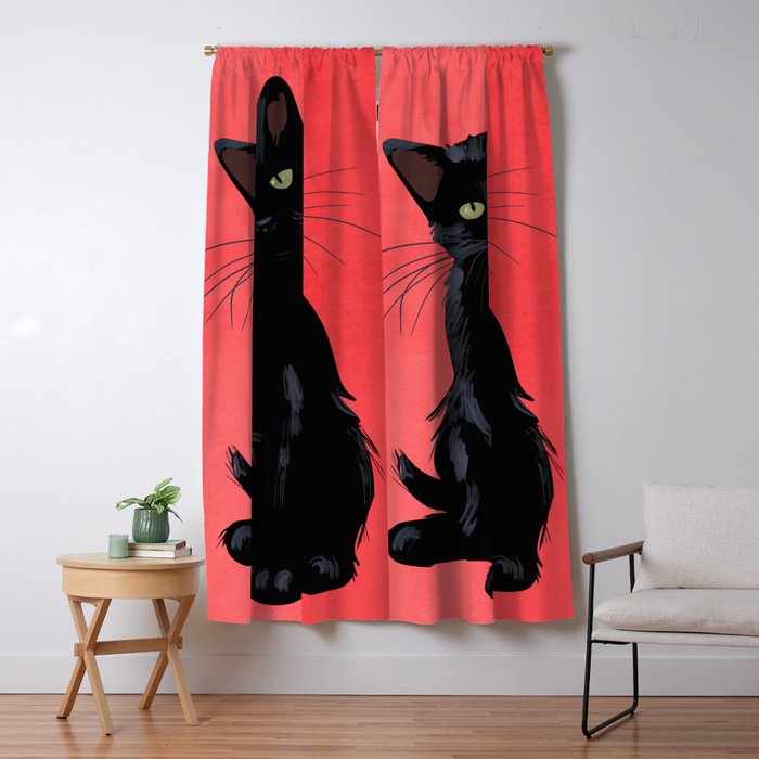 Black cat 2 Window Curtain Gallery Image 5