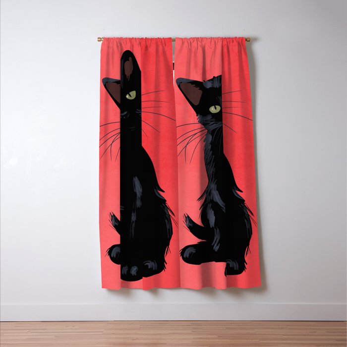 Black cat 2 Window Curtain Gallery Image 3