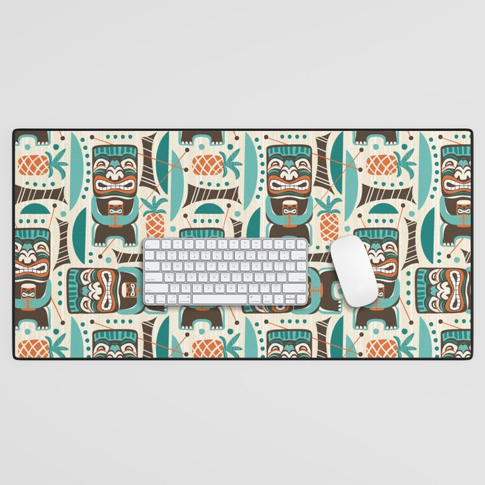 Tiki Hut Cream Aqua Desk Mat Gallery Image 1