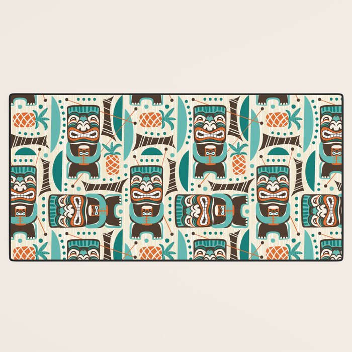 Tiki Hut Cream Aqua Desk Mat Gallery Image 3