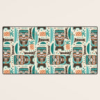 Tiki Hut Cream Aqua Desk Mat Gallery Image 3