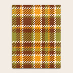 Retro 70s autumn tartan brown moss green mustard yellow pattern Notebook Gallery Image 4