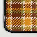 Retro 70s autumn tartan brown moss green mustard yellow pattern Laptop Sleeve Gallery Image 3