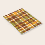 Retro 70s autumn tartan brown moss green mustard yellow pattern Notebook Gallery Image 3