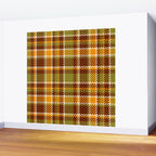 Retro 70s autumn tartan brown moss green mustard yellow pattern Wall Mural Gallery Image 2