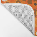 Retro Garden Flowers Groovy 1970s Floral Pattern in 70s Orange and Brown Bath Mat Gallery Image 2