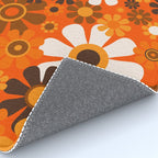 Retro Garden Flowers Groovy 1970s Floral Pattern in 70s Orange and Brown Rug Gallery Image 4