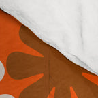 Retro Garden Flowers Groovy 1970s Floral Pattern in 70s Orange and Brown Comforter Gallery Image 4