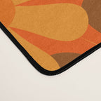 Retro Garden Flowers Groovy 1970s Floral Pattern in 70s Orange and Brown Desk Mat Gallery Image 4