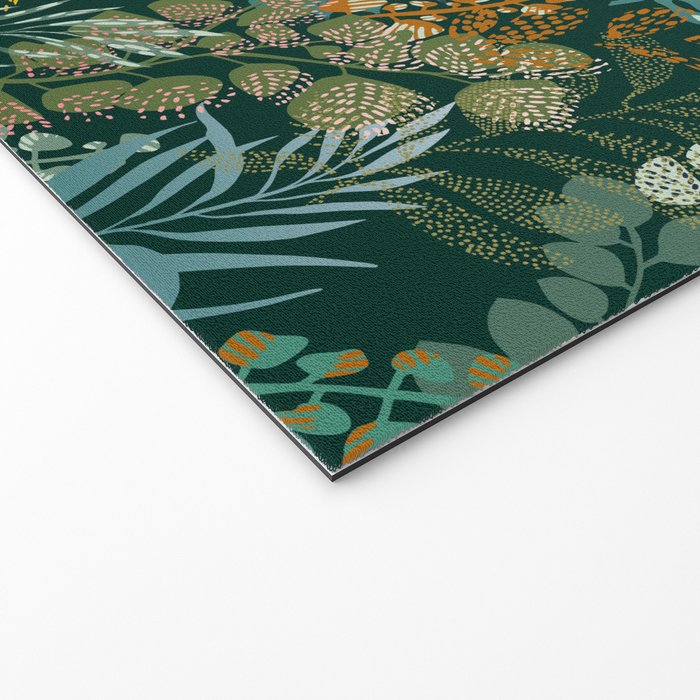 tropical night emerald leaves Welcome Mat Gallery Image 2
