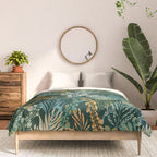 tropical night emerald leaves Comforter Gallery Image 3