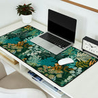 tropical night emerald leaves Desk Mat Gallery Image 2