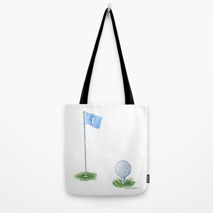 Golf Ball Watercolor Tote Bag Gallery Image 2