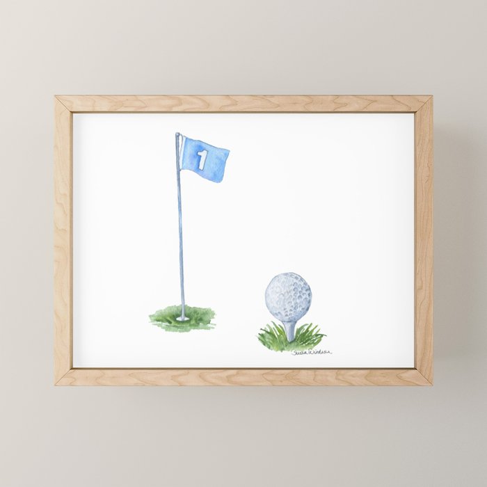 Golf Ball Watercolor Mini Art Print Gallery Image 1