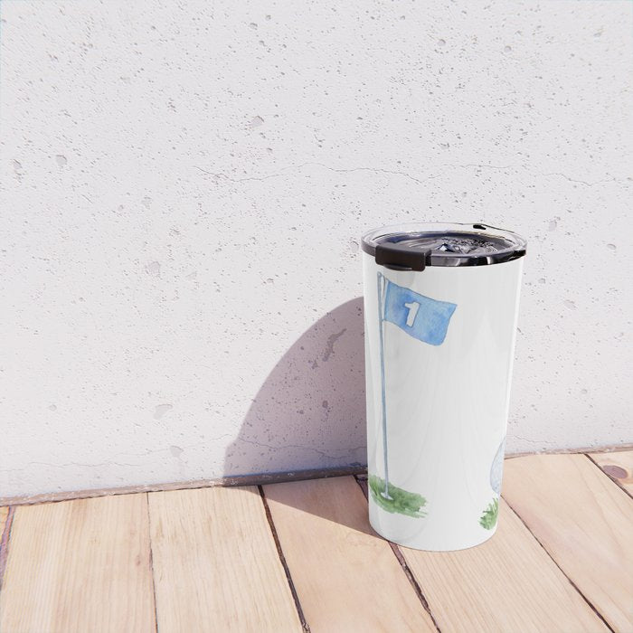 Golf Ball Watercolor Travel Mug Gallery Image 4