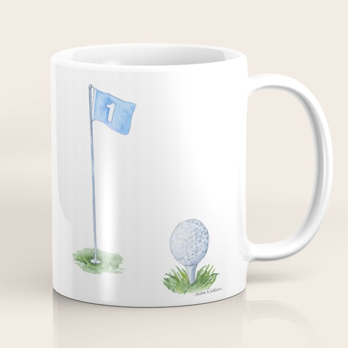 Golf Ball Watercolor Coffee Mug Gallery Image 1