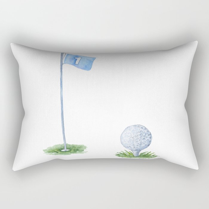 Golf Ball Watercolor Rectangular Pillow Gallery Image 1
