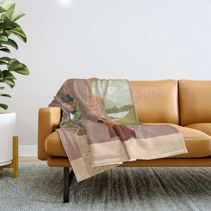 Tables and chairs worn by all of the dust Throw Blanket Gallery Image 1