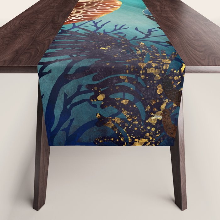 Metallic Sea Turtle Table Runner Gallery Image 1
